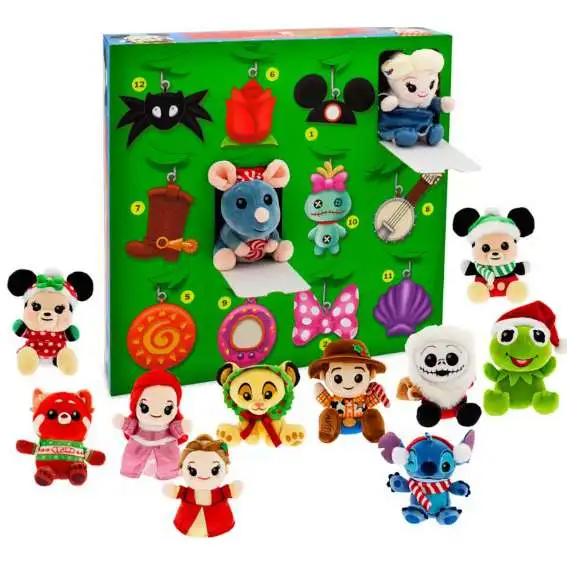 Disney Wishables 2024 Holiday Exclusive 4-Inch Advent Countdown Calendar [12 Tiny Plush]
