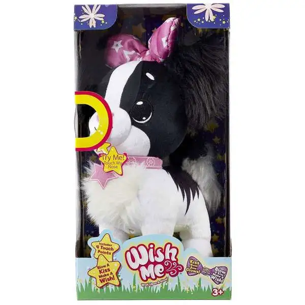 Wish Me Black & White Puppy Plush with Sound