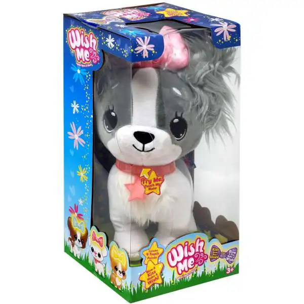 Wish Me Grey Puppy Plush with Sound