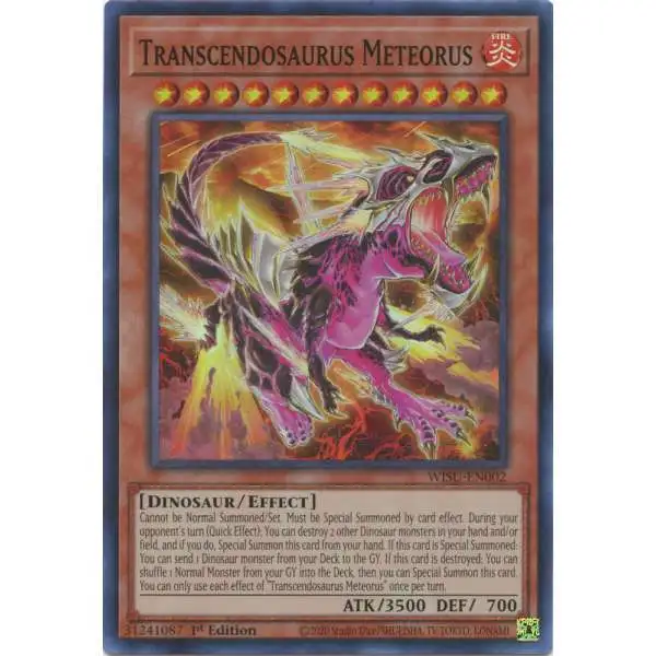 YuGiOh Trading Card Game Wild Survivors Super Rare Transcendosaurus Meteorus WISU-EN002