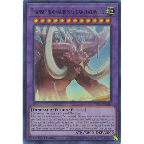 YuGiOh Trading Card Game Wild Survivors Super Rare Transcendosaurus Gigantozowler WISU-EN003