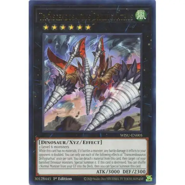 YuGiOh Trading Card Game Wild Survivors Rare Transcendosaurus Drillygnathus WISU-EN005