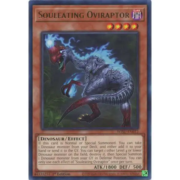 YuGiOh Trading Card Game Wild Survivors Rare Souleating Oviraptor WISU-EN012