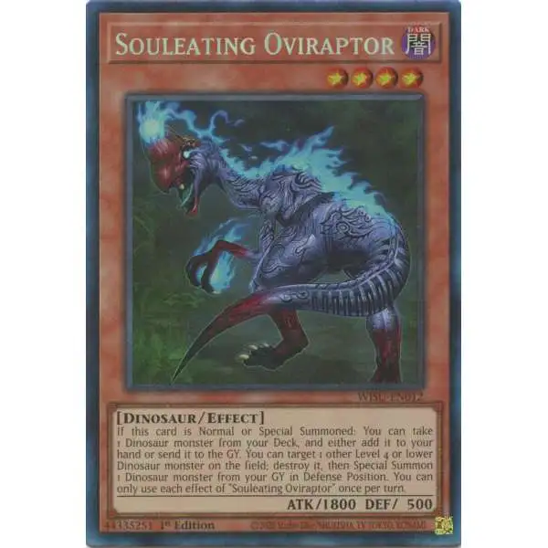 YuGiOh Trading Card Game Wild Survivors Collector's Rare Souleating Oviraptor WISU-EN012