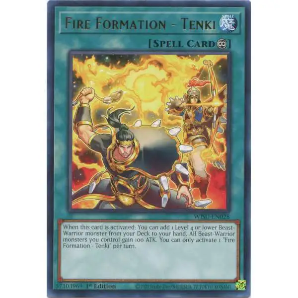 YuGiOh Trading Card Game Wild Survivors Rare Fire Formation - Tenki WISU-EN028