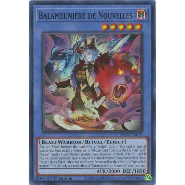 YuGiOh Trading Card Game Wild Survivors Super Rare Balameuniere de Nouvelles WISU-EN033