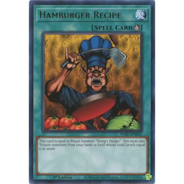 hungry burger deck yugioh Complete Custom for Yu-Gi-Oh! TypeWarrior / Ritual Monster AttributeDARK Level / Rank6 ATK / DEF2000 / 1850 Card TextThis monster can only be Ritual Summoned with the Ritual Magic Card OM NOM NOM This