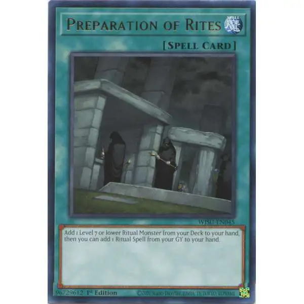 YuGiOh Trading Card Game Wild Survivors Rare Preparation of Rites WISU-EN045