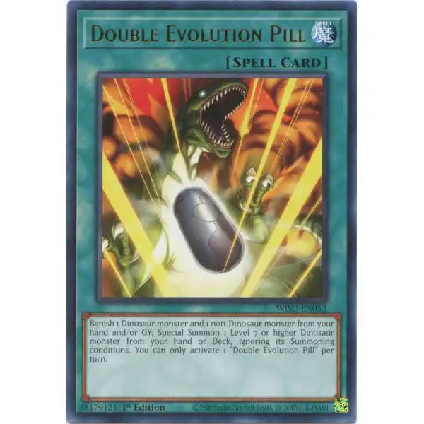YuGiOh Trading Card Game Wild Survivors Rare Double Evolution Pill WISU-EN053