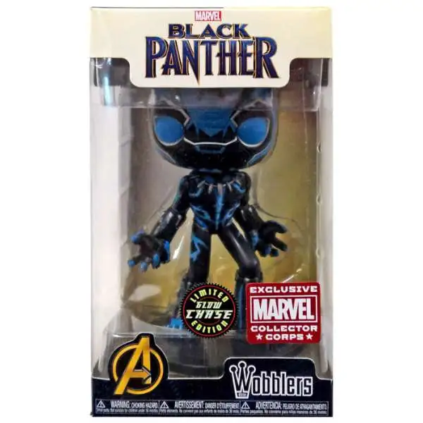 Funko Marvel Wacky Wobbler Black Panther Exclusive Bobble Head [Animal Instinct, Glow in the Dark, Chase Version]