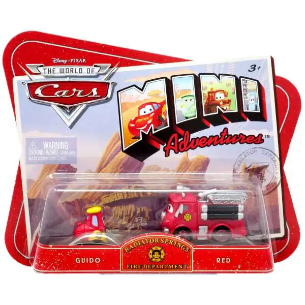 Disney / Pixar Cars The World of Cars Mini Adventures Radiator Springs Fire Department Plastic Car 2-Pack [Guido & Red]
