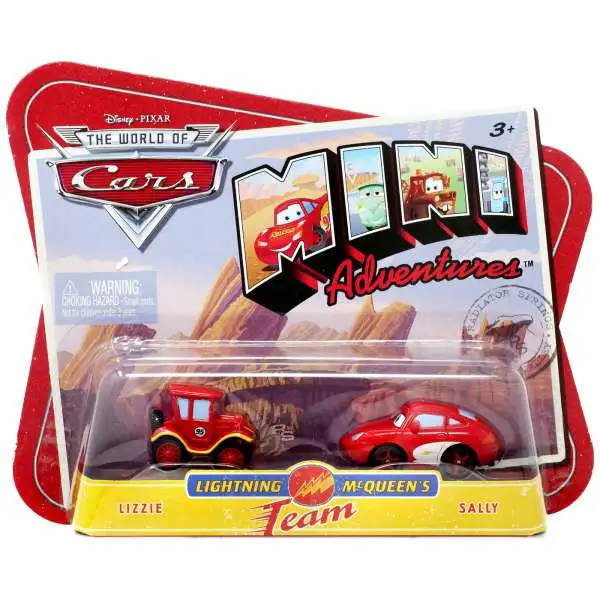 Disney / Pixar Cars The World of Cars Mini Adventures Lightning McQueen's Team Plastic Car 2-Pack [Lizzie & Sally]