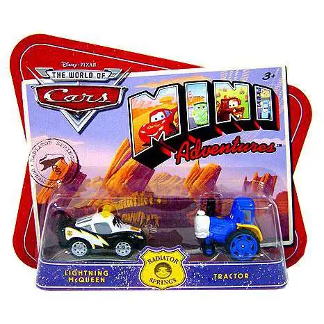 Disney / Pixar Cars The World of Cars Mini Adventures Lightning McQueen & Tractor Plastic Car 2-Pack