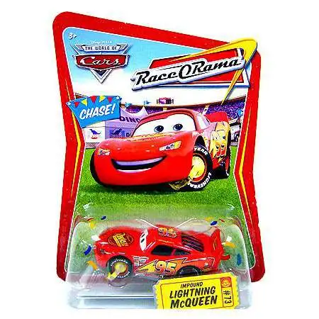 Disney / Pixar Cars The World of Cars Action Agents Impound Lightning McQueen Diecast Car #73 [Race-O-Rama Chase!]