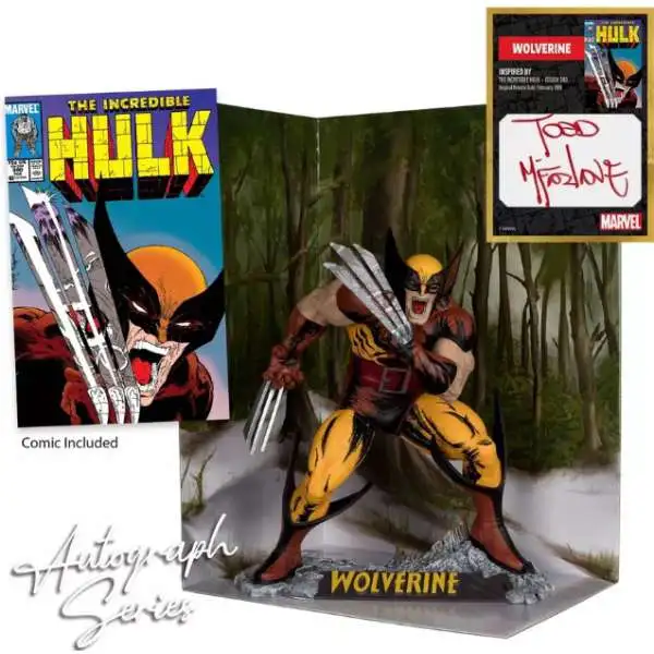 McFarlane Toys Marvel Gold Label Collection AUTOGRAPH Series Wolverine Exclusive Posed Figure with Scene [The Incredible Hulk #1, Signed by Todd McFarlane]