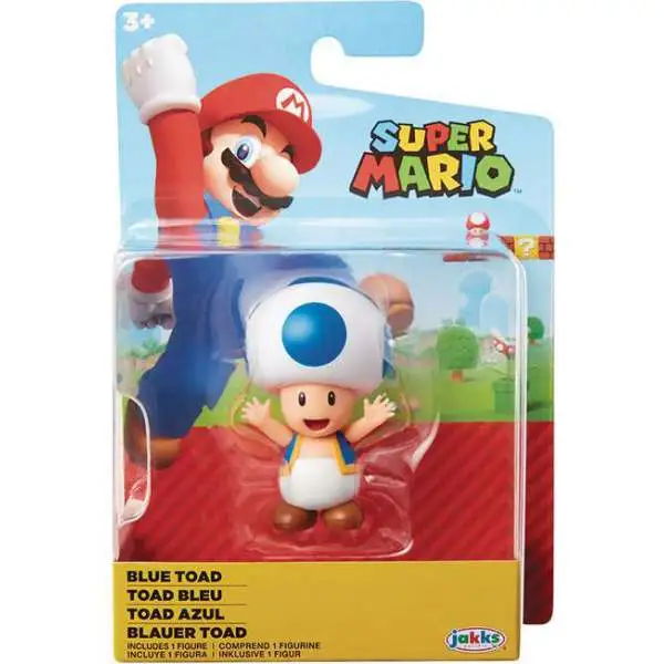 World of Nintendo Super Mario Blue Toad 2.5-Inch Mini Figure