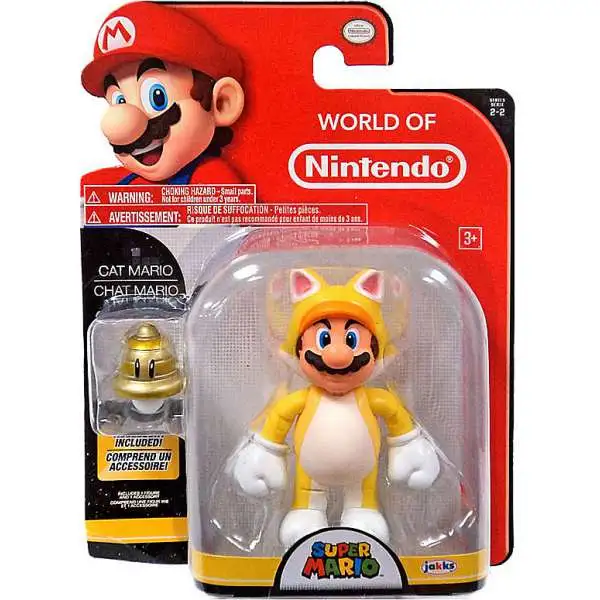 World of Nintendo Super Mario Cat Mario with Bell Action Figure