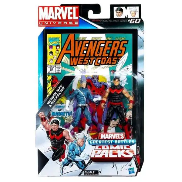 Marvel Universe Greatest Battles Comic Packs Wonder Man & Quicksilver Action Figure 2-Pack [Damaged Package, West Coast Avengers]