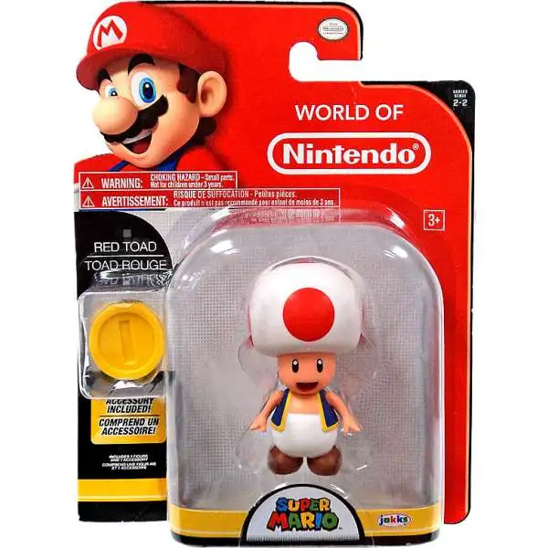 World of Nintendo Super Mario Red Toad Action Figure