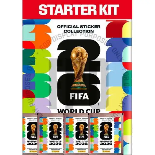 FIFA World Cup Panini 2026 Soccer Sticker Boxed STARTER Kit [1 Album & 10 Packs] (Pre-Order ships June)