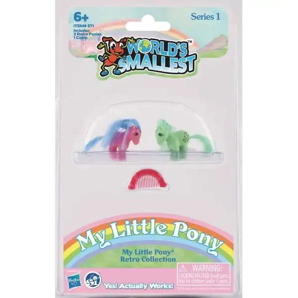 World's Smallest My Little Pony Toy [2 RANDOM Ponies & Comb]