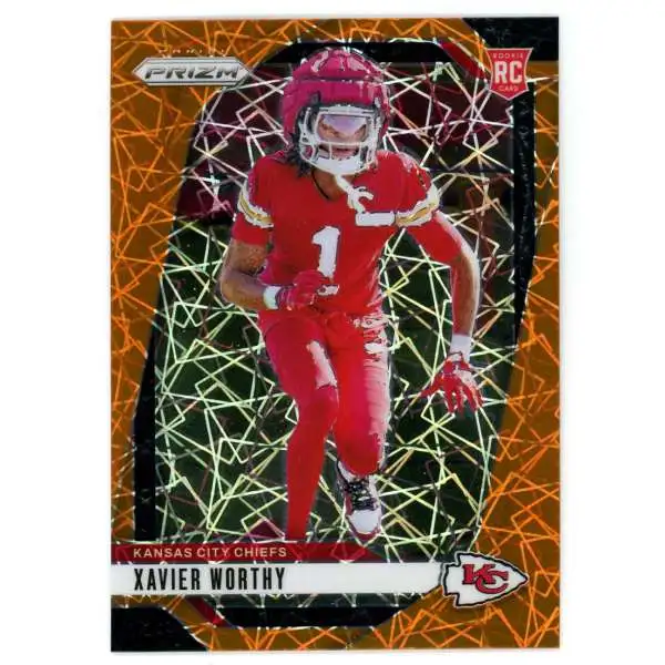 NFL 2024 Panini Prizm Football Orange Laser Xavier Worthy #399 [Rookie]