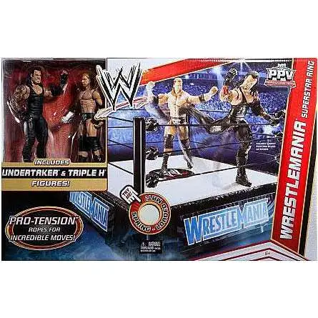 WWE Wrestling Playsets Wrestlemania Superstar Ring Exclusive Action Figure Playset [Undertaker & Triple H]