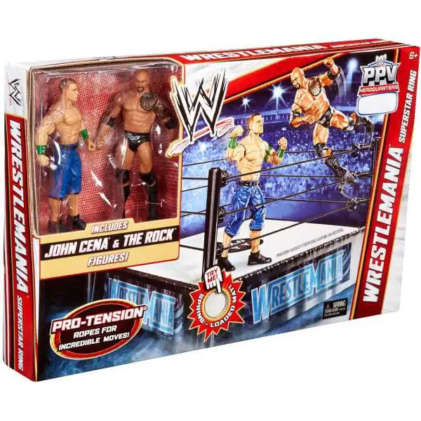 WWE Wrestling Playsets Wrestlemania Superstar Ring Exclusive Action Figure Playset [John Cena & The Rock]