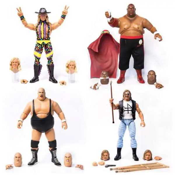 Wrestling's Heels & Faces Pinnacle Collection Abdullah, Pillman, Bundy & Jarret Set of 4 Action Figures #01-04