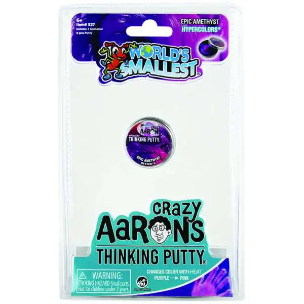 World's Smallest Crazy Aaron's Hypercolor Epic Amethyst 1.25-Inch Thinking Putty [Authentic Metal Storage Case!]