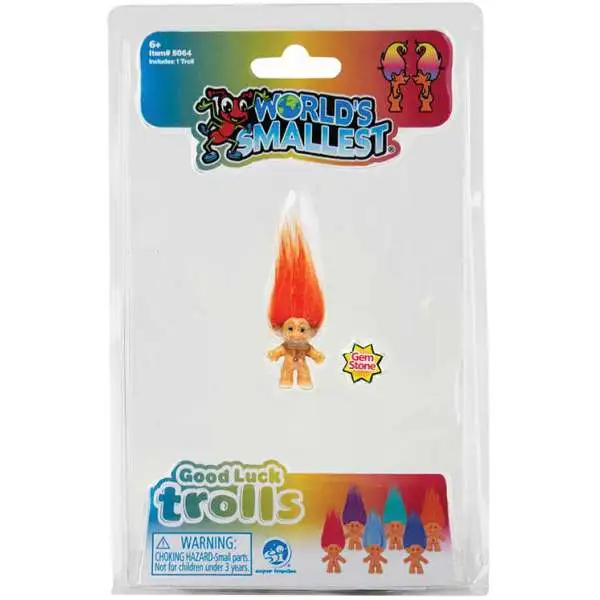 World's Smallest Good Luck Trolls ORANGE 1.25-Inch Micro Figure [Damaged Package]