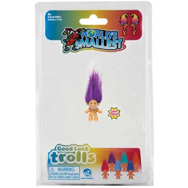 World's Smallest Good Luck Trolls PURPLE 1.25-Inch Micro Figure