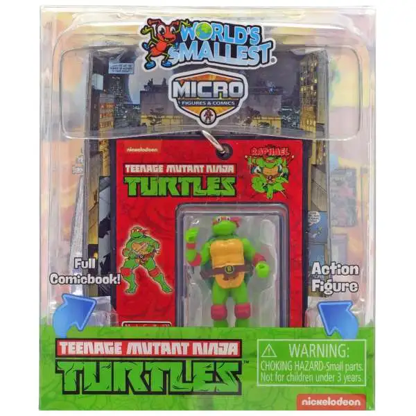 World's Smallest Teenage Mutant Ninja Turtles Raphael Micro Figure & Comic