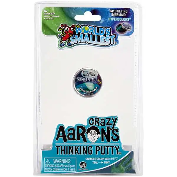 World's Smallest Crazy Aaron's Hypercolor Mystifying Mermaid 1.25-Inch Thinking Putty [Authentic Metal Storage Case!]