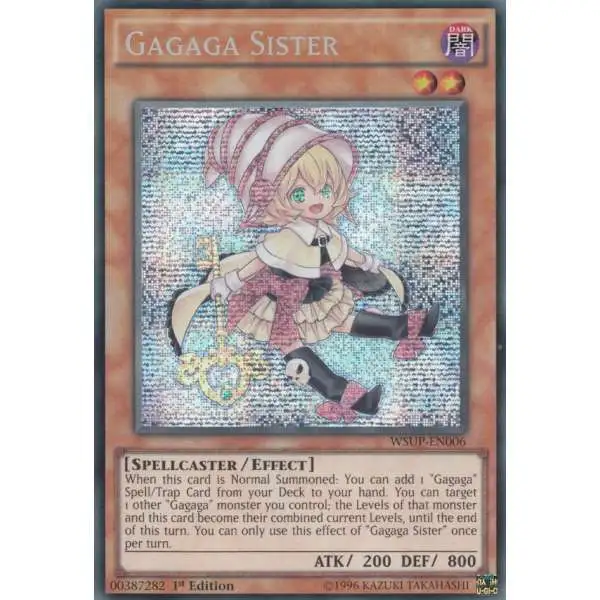 YuGiOh Trading Card Game World Superstars Prismatic Secret Rare Gagaga Sister WSUP-EN006