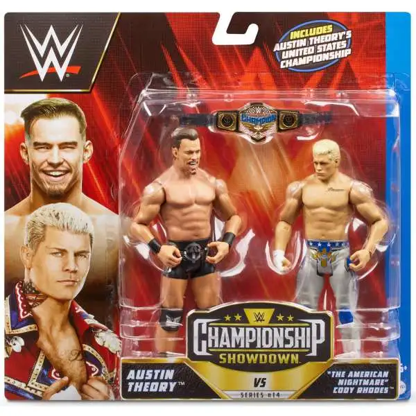 WWE Wrestling Championship Showdown Series 14 Cody Rhodes vs Austin Theory Action Figure 2-Pack [United States Title]