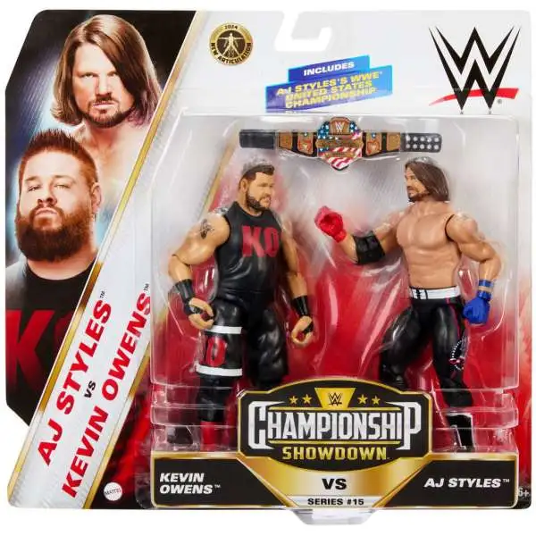 WWE Wrestling Championship Showdown Series 15 Kevin Owens vs. AJ Styles Action Figure 2-Pack