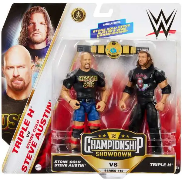 WWE Wrestling Championship Showdown Series 15 Stone Cold Steve Austin & Triple H Action Figure 2-Pack