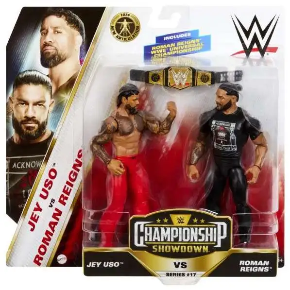 WWE Wrestling Championship Showdown Series 17 Roman Reigns vs Jey Uso Action Figure 2-Pack
