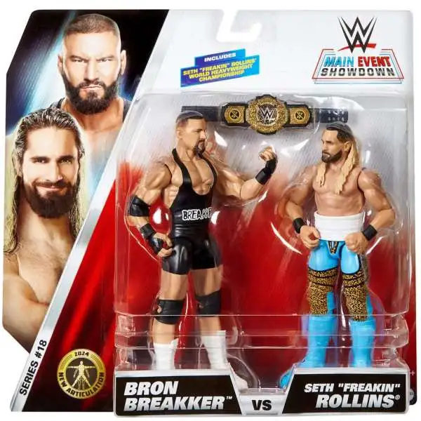 WWE Wrestling Main Event Showdown Series 18 Seth Rollins vs Bron Breaker Action Figure 2-Pack