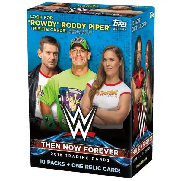 WWE Wrestling Topps 2018 Then Now Forever Trading Card BLASTER Box [10 Packs & 1 Relic Card]