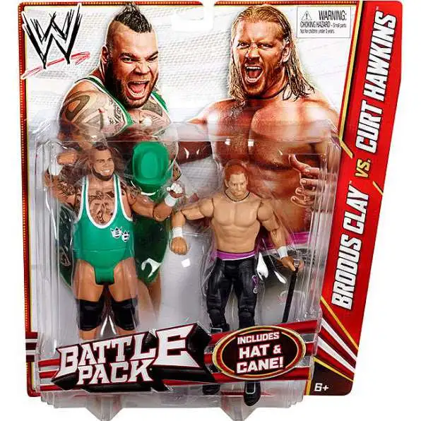 WWE Wrestling Battle Pack Series 20 Brodus Clay vs. Curt Hawkins Action Figure 2-Pack [Hat & Cane]