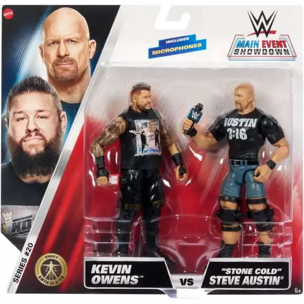 WWE Wrestling Main Event Showdown Series 20 "Stone Cold" Steve Austin vs. Kevin Owens Action Figure 2-Pack