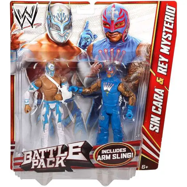 WWE Wrestling Battle Pack Series 22 Sin Cara & Rey Mysterio Action Figure 2-Pack [Arm Sling]