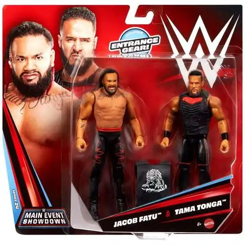 WWE Wrestling Main Event Showdown Series 24 Tama Tonga vs Jacob Fatu Action Figure 2-Pack [Damaged Package]