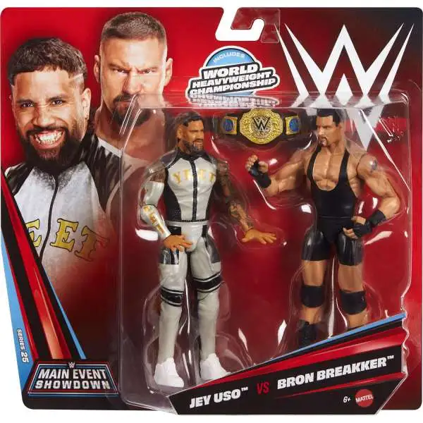WWE Wrestling Main Event Showdown Series 25 Bron Breakker vs Jey Uso Action Figure 2-Pack