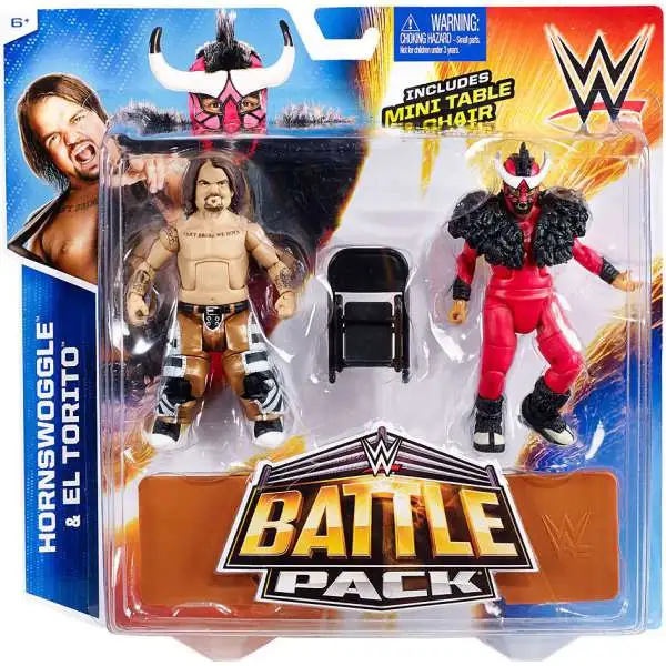 WWE Wrestling Battle Pack Series 34 Hornswoggle & El Torito Action Figure 2-Pack [Mini Table & Chair]