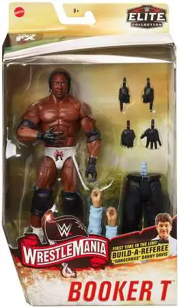 WWE Wrestling Elite Collection WrestleMania 19 Booker T Action Figure [Build Referee "Dangerous" Danny Davis!, Damaged Package]