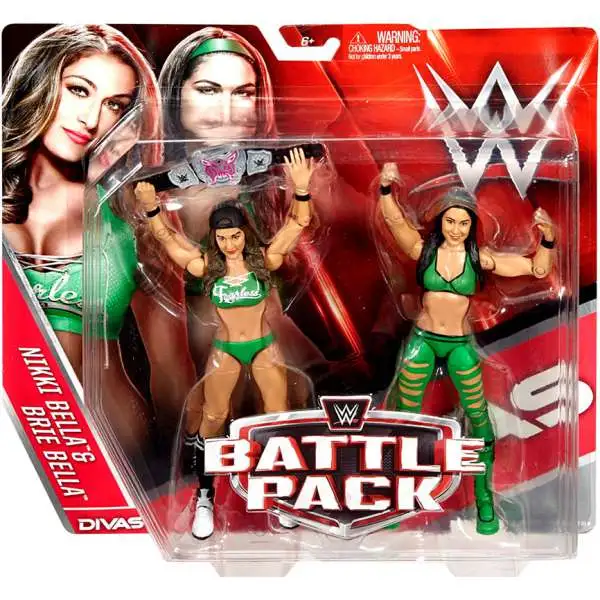 WWE Wrestling Battle Pack Series 38 Nikki & Brie Bella Twins Action Figure 2-Pack [Green Outfits]