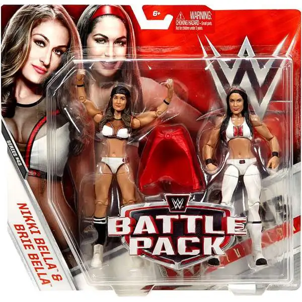 WWE Wrestling Battle Pack Series 43 Nikki & Brie (Bella Twins) Action Figure 2-Pack [White Outfits]